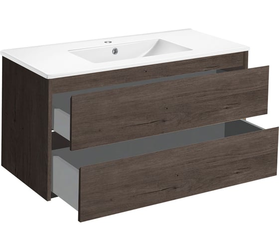 Изображение товара База под раковину VINCEA Gio 1000 подвесная, 2 выкатных ящика soft-close, R.Oak. VMC-2G100RO