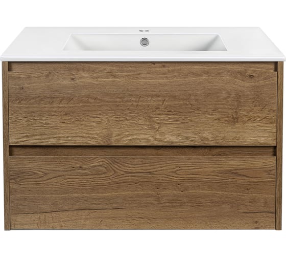 Изображение товара База под раковину VINCEA Gio 800 подвесная, 2 выкатных ящика soft-close, T.Oak. VMC-2G800TO