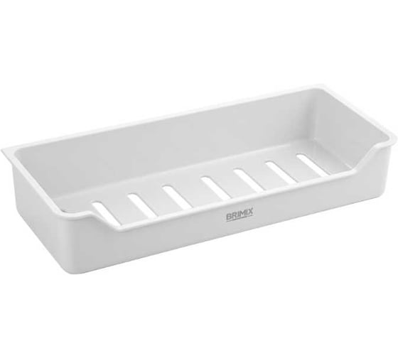 Изображение товара Полочка Brimix прямая, одинарная, пластиковая, из высокопрочного пластика АБС с самоклеющимся крепежом без сверления 5663