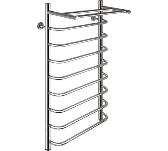 Изображение товара Полотенцесушитель СКОБА с ПОЛКОЙ Санакс 500х1000 мм, труба - 1 x 2 мм, нержавеющая сталь, полированная ксп50100