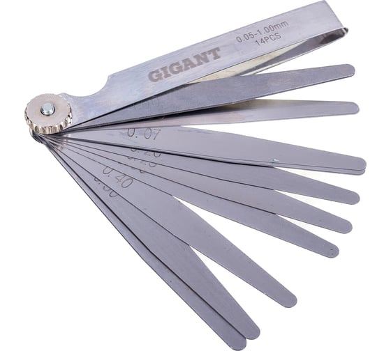 Изображение товара Набор измерительных щупов Gigant 14 шт., 0,05-1,00 мм GGS-14
