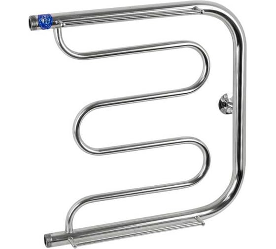 Изображение товара Полотенцесушитель ФОКСТРОТ с ПОЛКОЙ Санакс 500х500 мм, труба - 1 x 2 мм, нержавеющая сталь, полированная ф5050