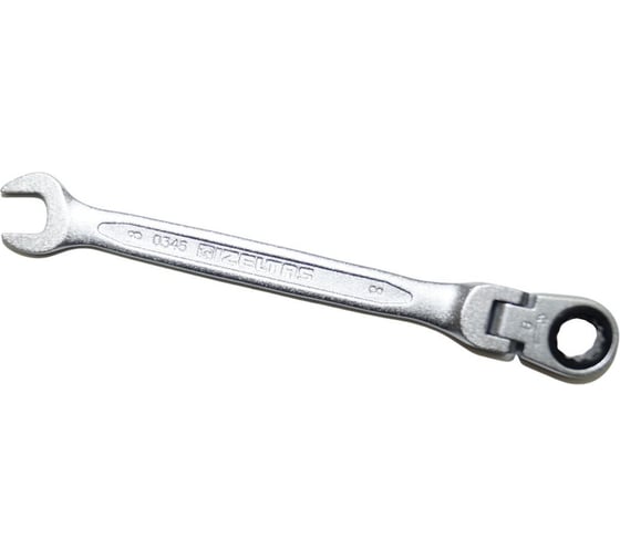 Изображение товара Комбинированный ключ трещоточный IZELTAS с шарниром 8мм, длина 127 мм, 345020008