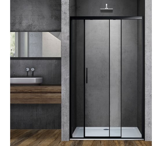 Изображение товара Душевая дверь VINCEA Soft 1300, черный, стекло прозрачное VDS-3SO130CLB