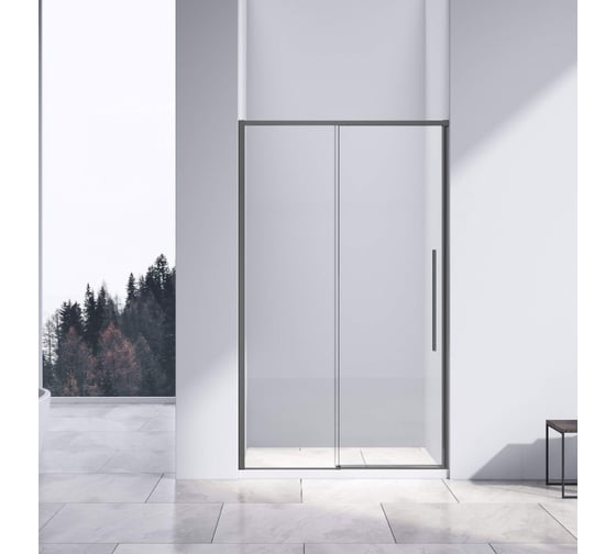 Изображение товара Душевая дверь VINCEA Slim-N 1100, вороненая сталь, стекло прозрачное VDS-4SN110CLGM