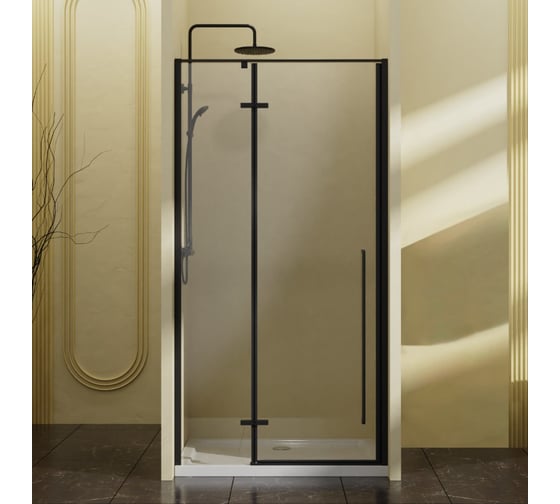 Изображение товара Душевая дверь VINCEA Slim-N 900, черный, стекло прозрачное VDPH-5SN900CLB