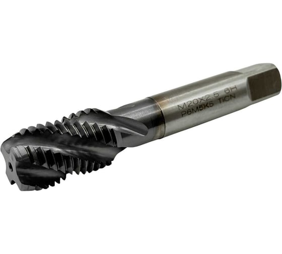 Изображение товара Метчик машинно-ручной TORNERI М 20x2.5 Р6М5К5 ГОСТ 17933-72 с винтовой канавкой с покрытием TiСN Т025940