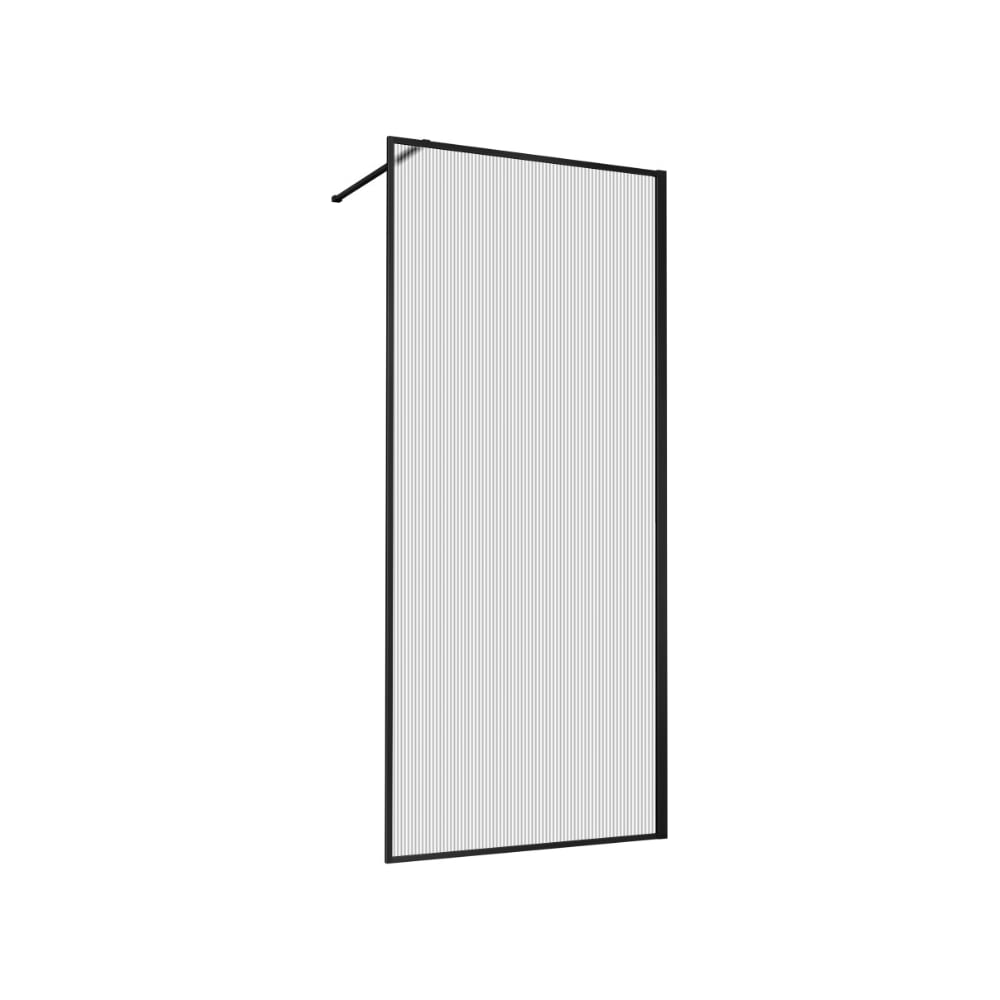 Изображение товара Душевая перегородка VINCEA Walk-In 700_2000, черный матовый, стекло рифленое VSW-1HP700FLB