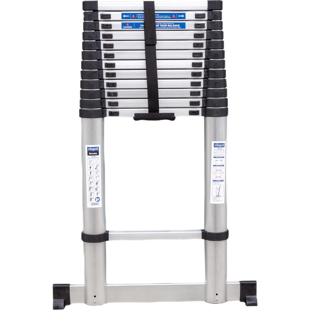 Изображение товара Лестница телескопическая алюминиевая Scheppach 5м, 13 ступеней