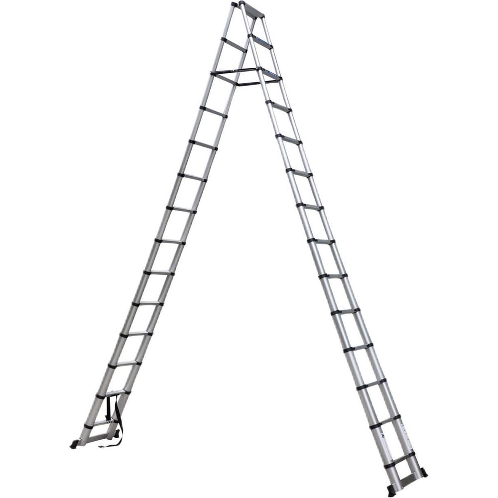 Изображение товара Телескопическая алюминиевая стремянка Scheppach 4.1м 2х14 ступеней Sch-UP410-2