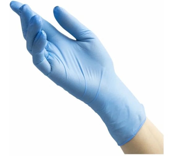 Изображение товара Перчатки нитриловые текстурированные R2R цвет голубой, р. XL, 50 пар/уп. ME6BB45BS85
