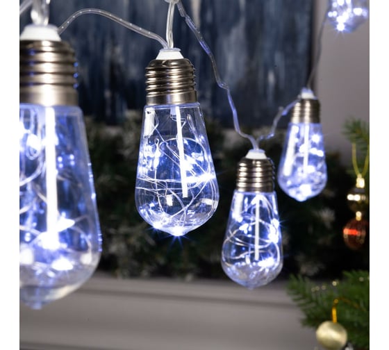 Изображение товара Нить Luazon ROSA 3 м, с насадками Лампа 8 см, IP20, Н.С. LED-80-12V, 8 режимов, белый 6929847