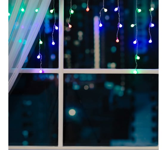 Изображение товара Бахрома Luazon DECOR Шарики, IP20, Ш1.8 м, В0.5 м, Н.С. LED-48-220V, моргает, МУЛЬТИ RGRB 3556860