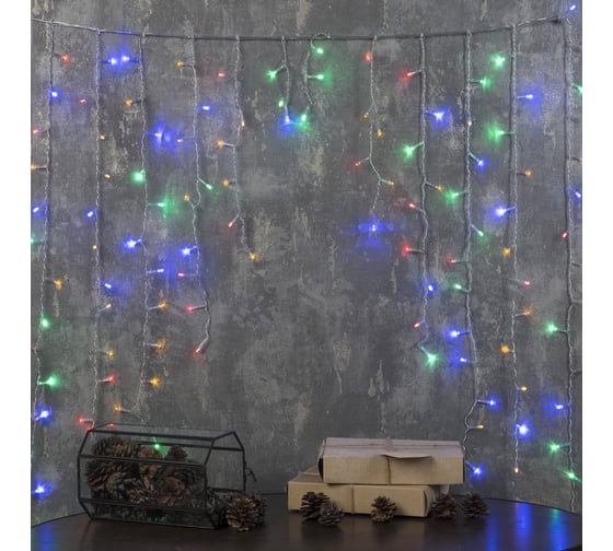 Изображение товара Бахрома Luazon ECO Арка, IP20, Ш1 м, В1 м, Н.С. LED-126-220V, 8 режимов, мульти 1080429