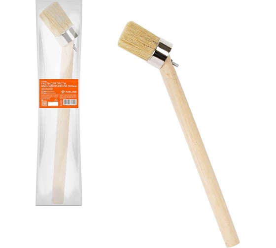 Изображение товара Кисть для пасты шиномонтажной Airline 350мм, изогнутая, дерево, натуральный ворс 50мм, d40мм ATRK840