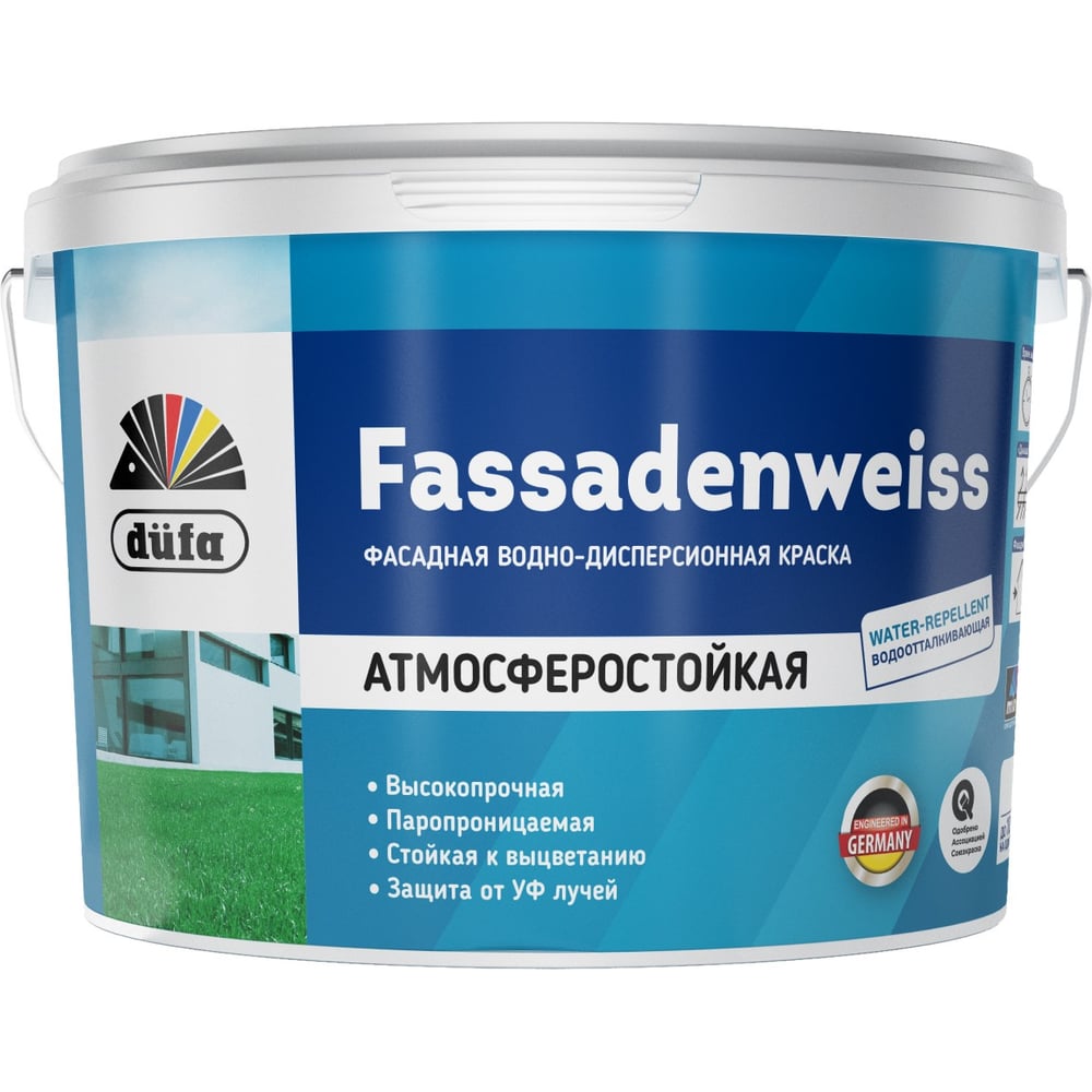 Изображение товара Водно-дисперсионная краска Dufa FASSADENWEISS база 1, 9л
