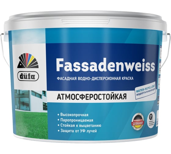 Изображение товара Водно-дисперсионная краска Dufa FASSADENWEISS база 1, 9л МП00-013957