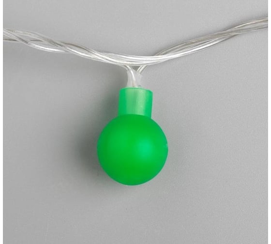 Изображение товара Нить Luazon DCR 5 м, с насадками Шарики Зеленые, IP20, Н.С. LED-30-220V, 8 режимов, зеленый 3590703