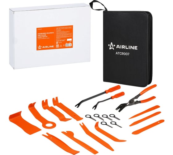 Изображение товара Съемники обшивок, пистонов и магнитол AIRLINE набор 20пр., сумка ATCR007