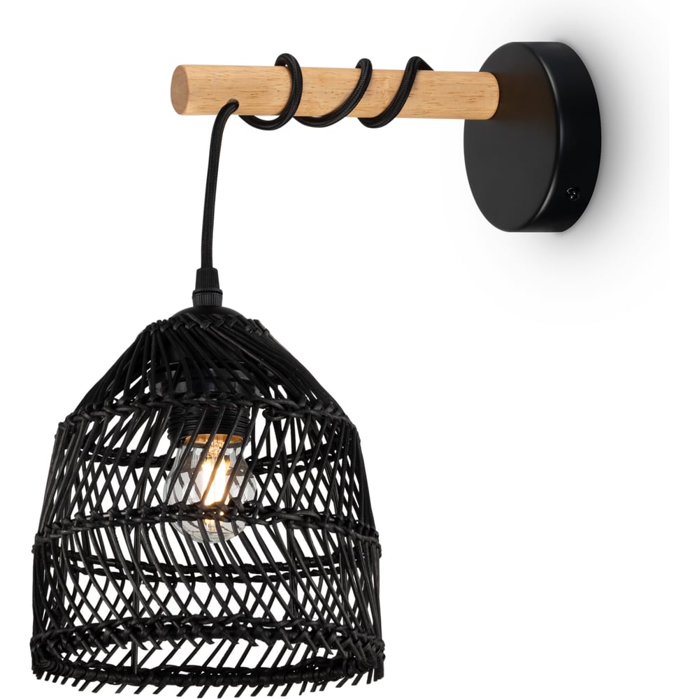 Изображение товара Настенный светильник Freya FR5334WL-01B современный дизайн с ротангом