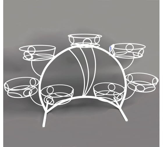 Изображение товара Подставка на подоконник Удачный Сезон Фиалка № 1 7 горшков, белая 2345