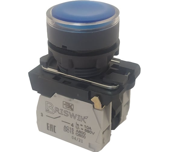 Изображение товара Выключатель Briswik КМЕ 4611м -Л 24В синий IP65 УХЛ2 10А 1но+1нз aB-EB-5Ai-3521