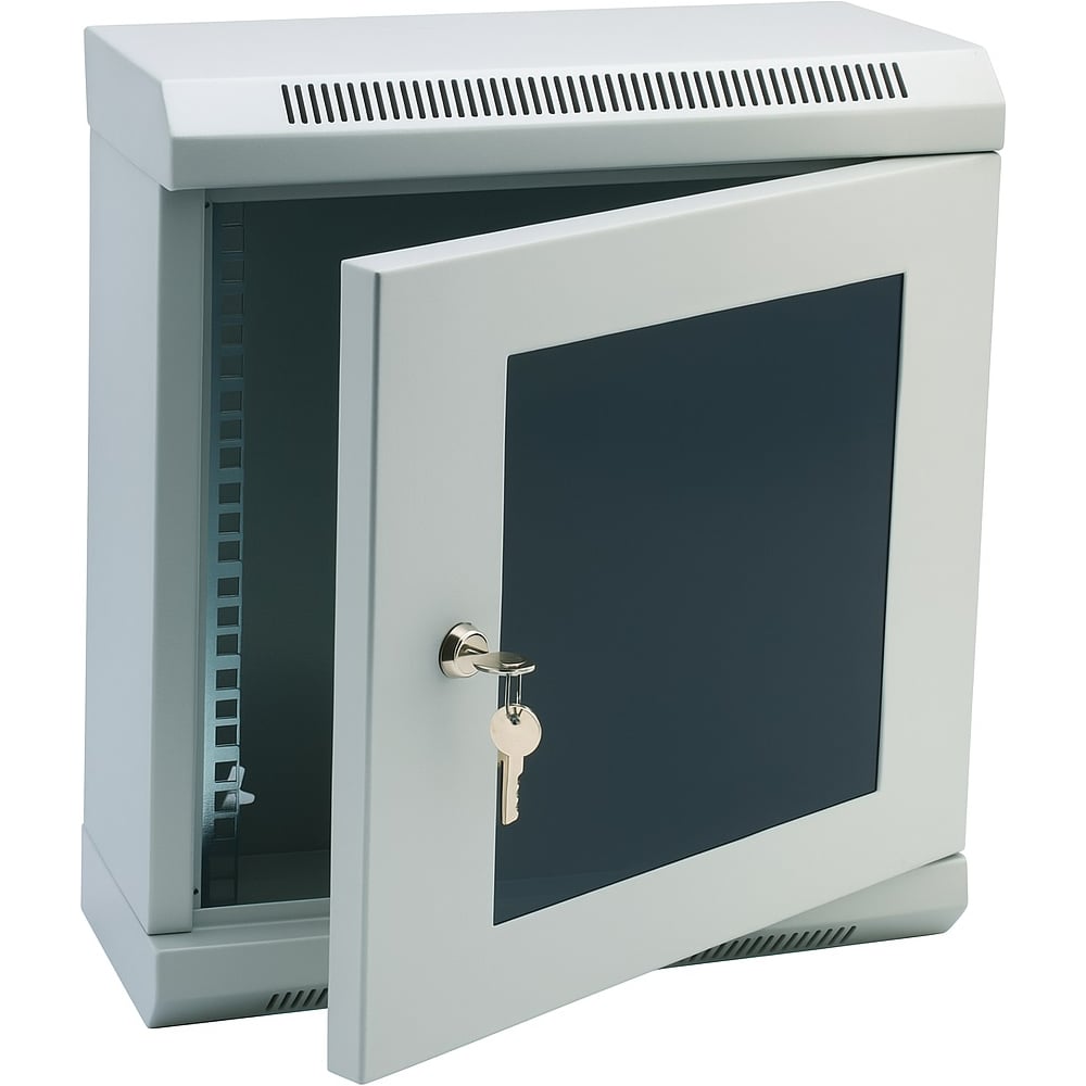 Изображение товара Телекоммуникационный шкаф 5Bites 4U TC3104-04G настенный стальной с стеклянной дверью