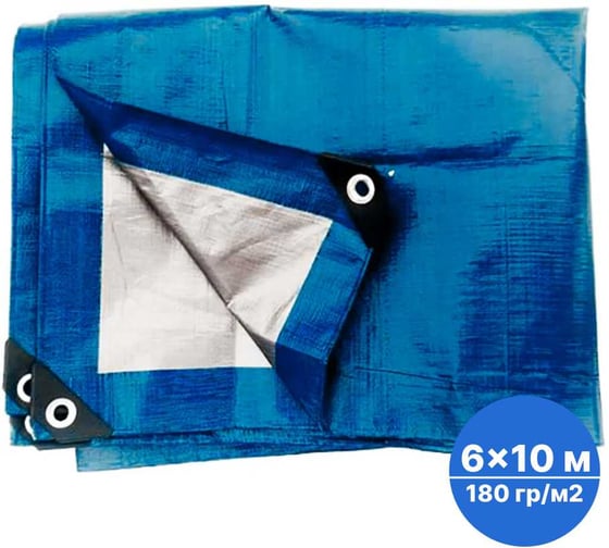 Изображение товара Тент тарпаулин без утеплителя Sebmet 6x10 м (180 г/м.кв), (60 м²) TD0790180610Т