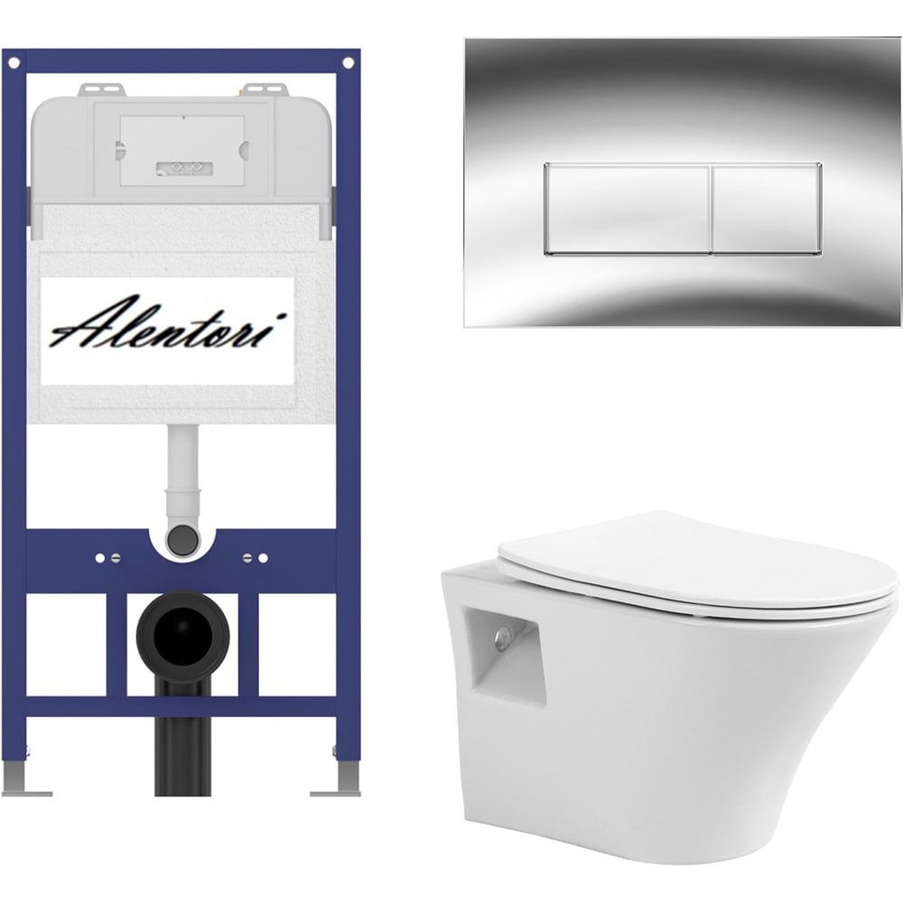 Изображение товара Инсталляция для подвесного унитаза ALENTORI AL.SIS11TAL.CHI202CH1000080 с антивсплеском