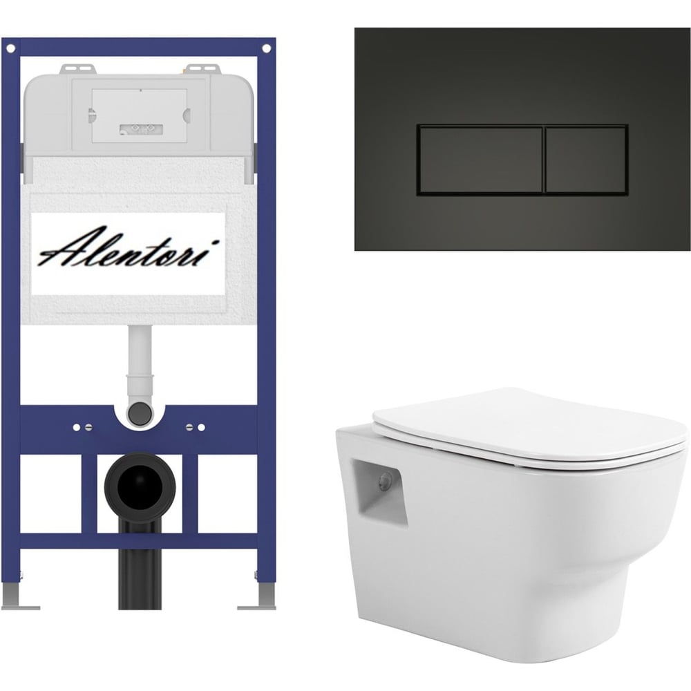 Изображение товара Комплект Инсталляция ALENTORI для подвесного унитаза