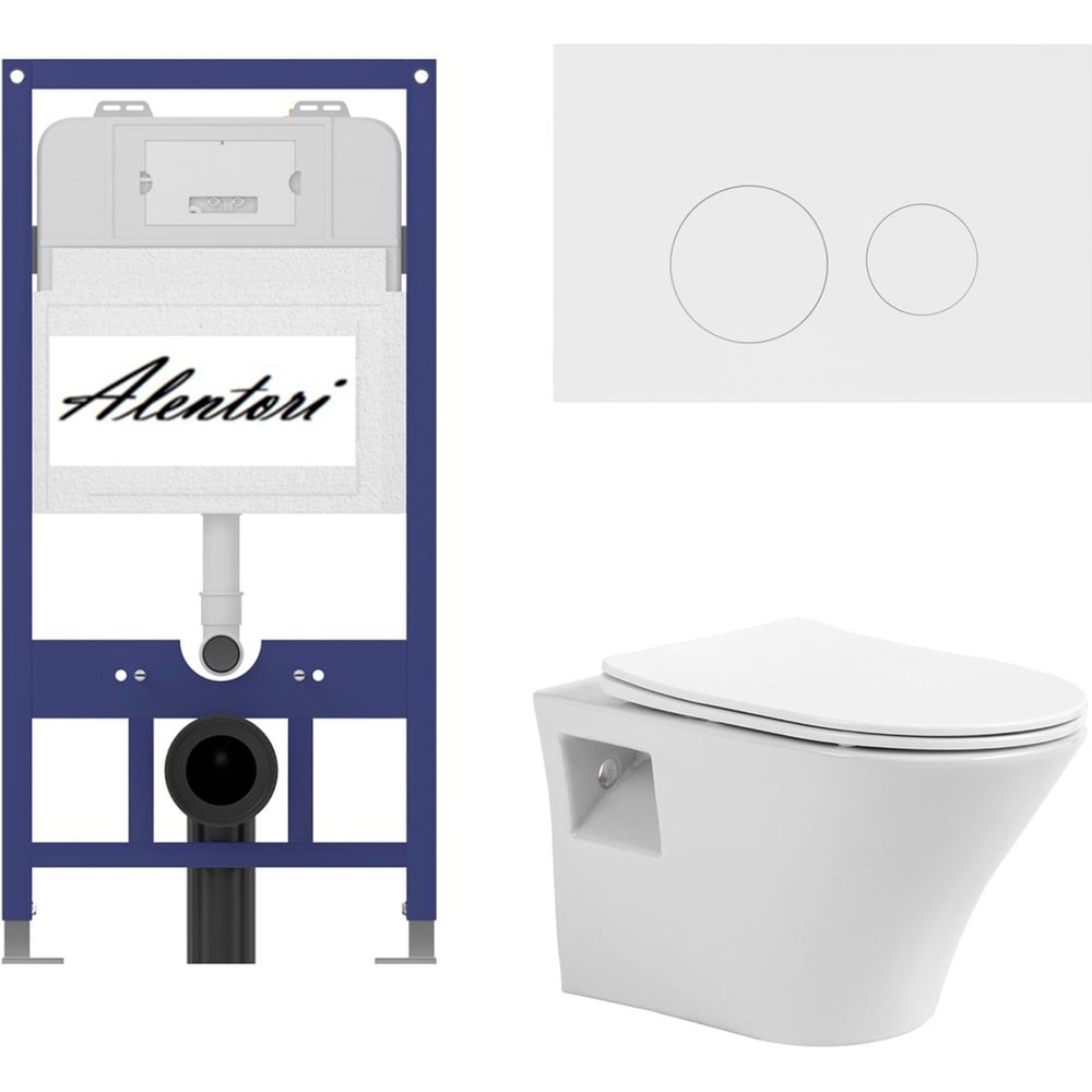 Изображение товара Комплект инсталляции ALENTORI AL.SIS11TAL CПрямыми краями современный белый санфарфор