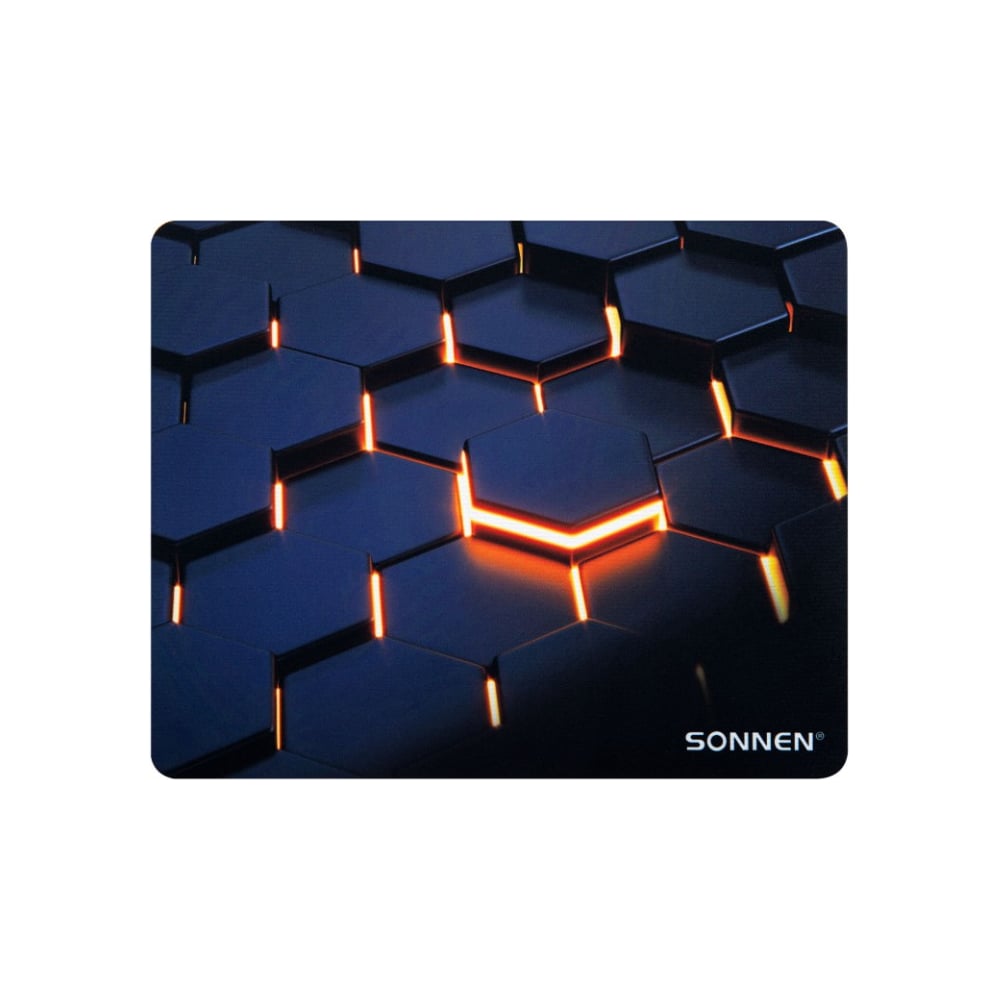 Изображение товара Коврик для мыши SONNEN HOT CELLS 250x200 мм резина ткань черный золотой