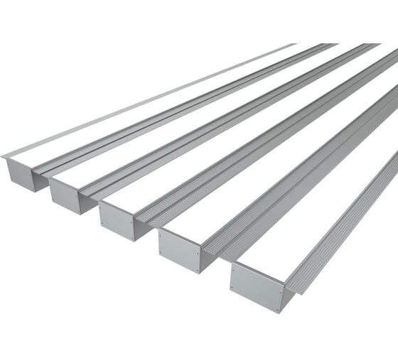Изображение товара Комплект Ledcraft LC-LPSH3280M44-3x5Silver из 5 шт серебро (3м профиль+3м рассеиватель+2 заглушки+комплект шурупов) 1616340626