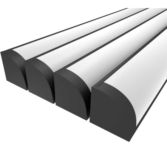 Изображение товара Комплект Ledcraft LC-LPU1616M20-1x4Black из 4 шт чёрный (1м профиль+1м рассеиватель+2 заглушки+2 крепежа) 1616150011
