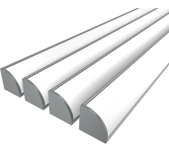Изображение товара Комплект Ledcraft LC-LPU1616M20-2x4Silver из 4 шт серебро (2м профиль+2м рассеиватель+2 заглушки+2 крепежа) 1616240008