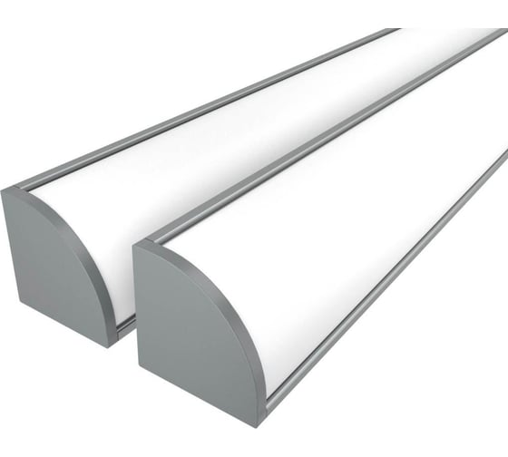 Изображение товара Комплект Ledcraft LC-LPU1616M20-2x2Silver из 2 шт серебро (2м профиль+2м рассеиватель+2 заглушки+2 крепежа) 1616240002