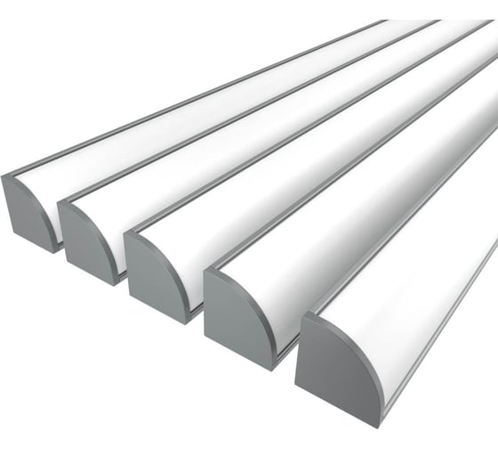 Изображение товара Комплект Ledcraft LC-LPU1616M20-3x5Silver из 5 шт серебро (3м профиль+3м рассеиватель+2 заглушки+4 крепежа) 1616340011