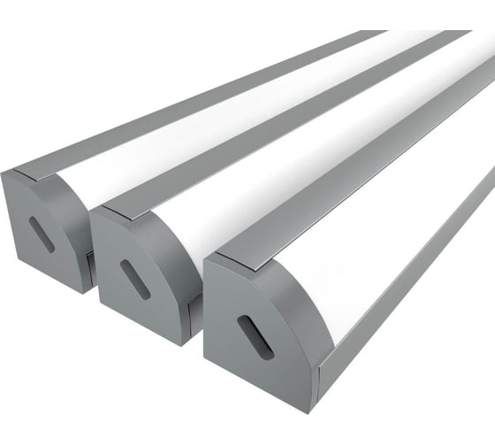 Изображение товара Комплект Ledcraft LC-LPU1717M16-2x3Silver из 3 шт серебро (2м профиль+2м рассеиватель+2 заглушки) 1616240186