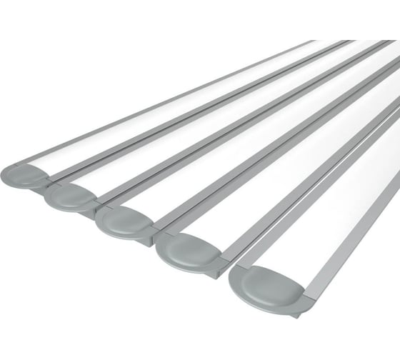 Изображение товара Комплект Ledcraft LC-LPV0722M16-2x5Silver из 5 шт серебро (2м профиль+2м рассеиватель+2 заглушки) 1616240012