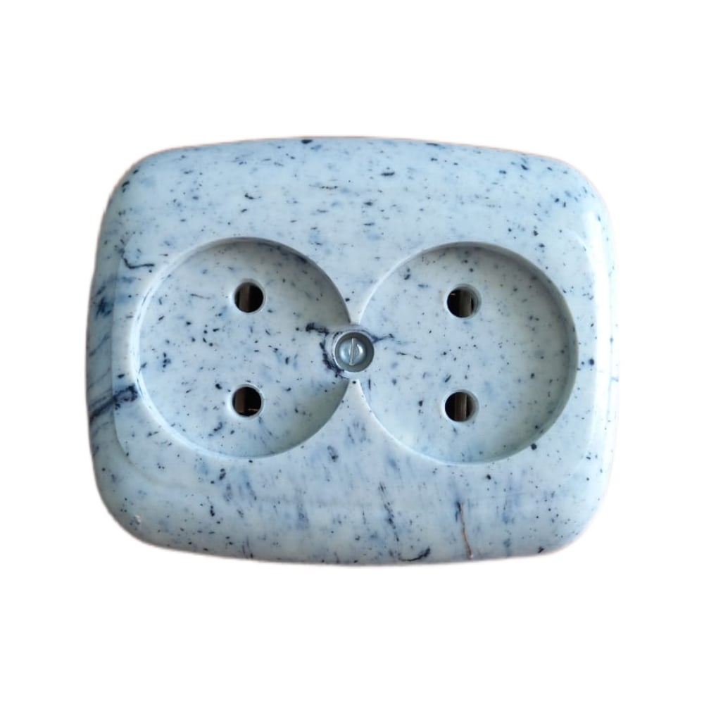 Изображение товара Розетка встраиваемая ООО Ливны-Электро двойная РС 10-010, мраморная в количестве 2 штук РС 1032