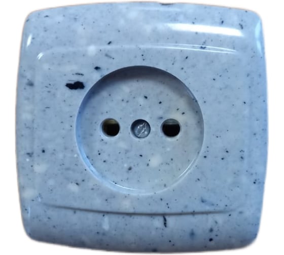 Изображение товара Розетка встраиваемая ООО Ливны-Электро одинарная РС 10-008, квадратная мраморная в количестве 2 штук РС 1823