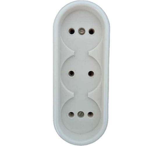 Изображение товара Тройник разветвитель для розетки ООО Ливны-Электро сетевой, 3 розетки, РВ 6-001, слоновая кость в количестве 2 штук РВ 6001