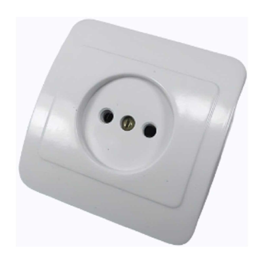 Изображение товара Розетка встраиваемая ООО Ливны-Электро одинарная РС 10-008, керамика белая квадратная в количестве 2 штук РСф 824с