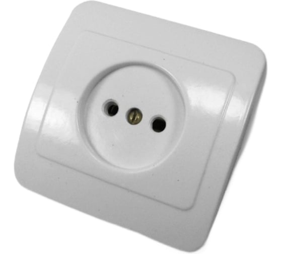 Изображение товара Розетка встраиваемая ООО Ливны-Электро одинарная РС 10-008, керамика белая квадратная в количестве 2 штук РСф 824с