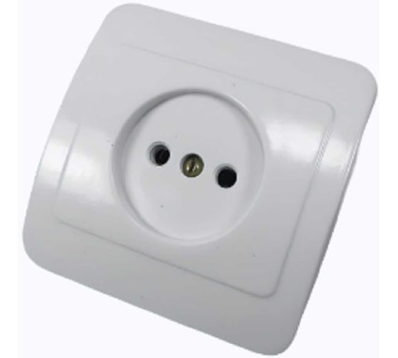 Изображение товара Розетка встраиваемая ООО Ливны-Электро одинарная РС 10-008, керамика белая квадратная в количестве 2 штук РСф 824с