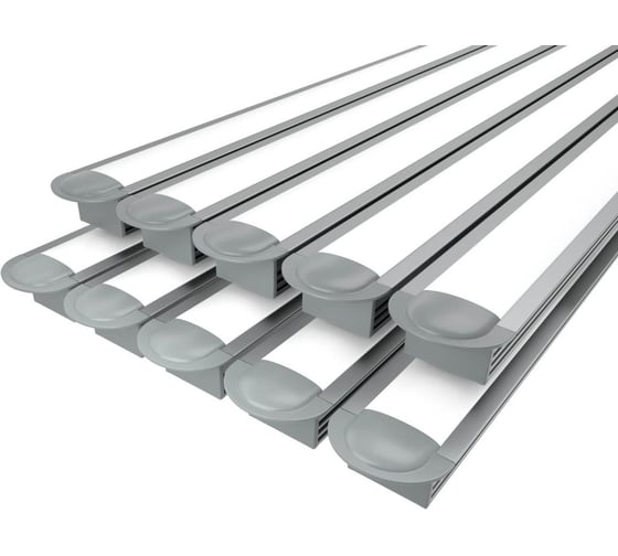 Изображение товара Комплект Ledcraft LC-LPV1222M16-2x10Silver из 10 шт серебро (2м профиль+2м рассеиватель+2 заглушки) 1616240658