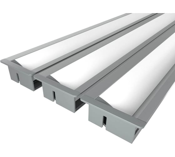 Изображение товара Комплект Ledcraft LC-LPV1226M16-3x3Silver из 3 шт серебро (3м профиль+3м рассеиватель+2 заглушки) 1616340276