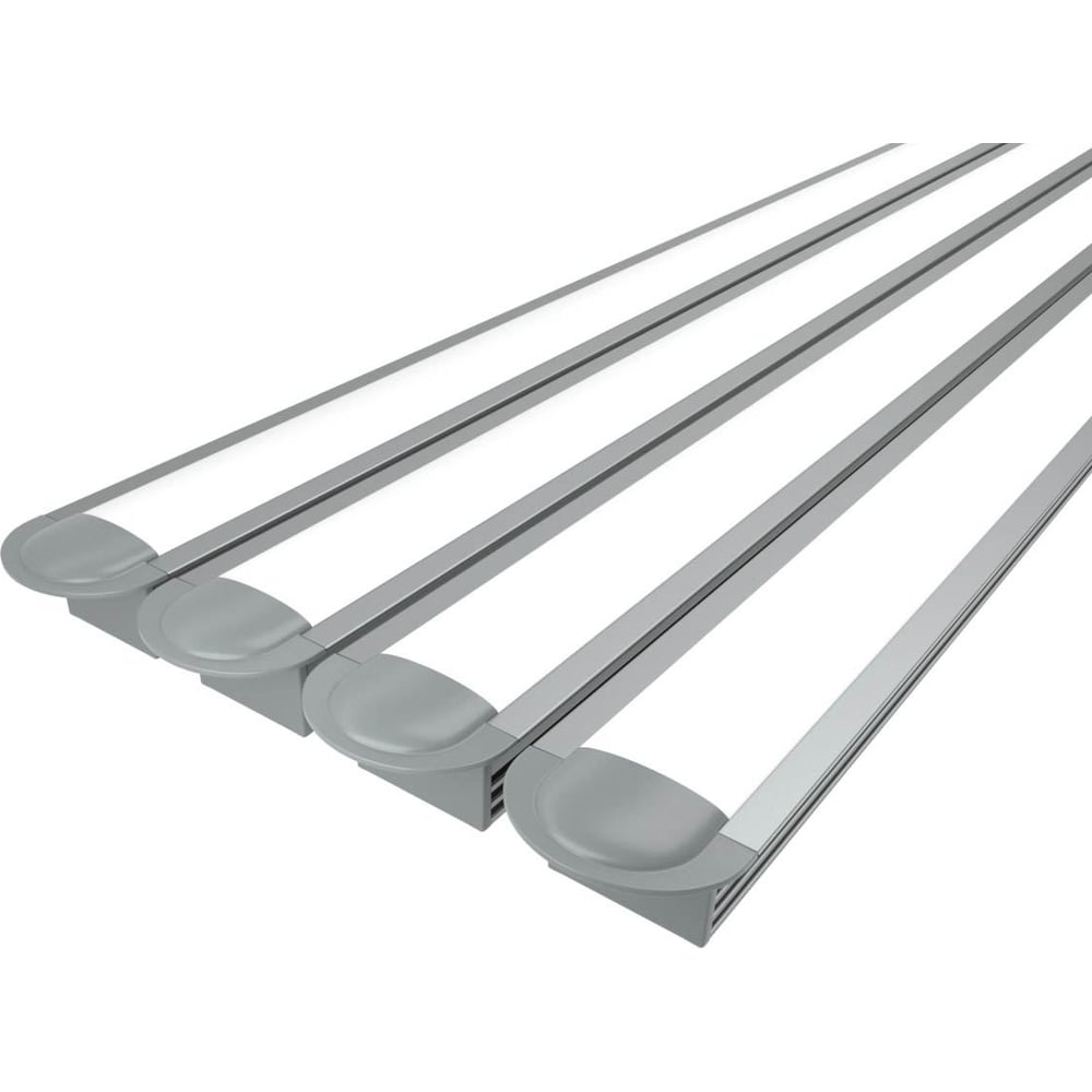 Изображение товара Комплект Ledcraft LC-LPV1222M16-2x4Silver профиль с рассеивателем 2м серебро