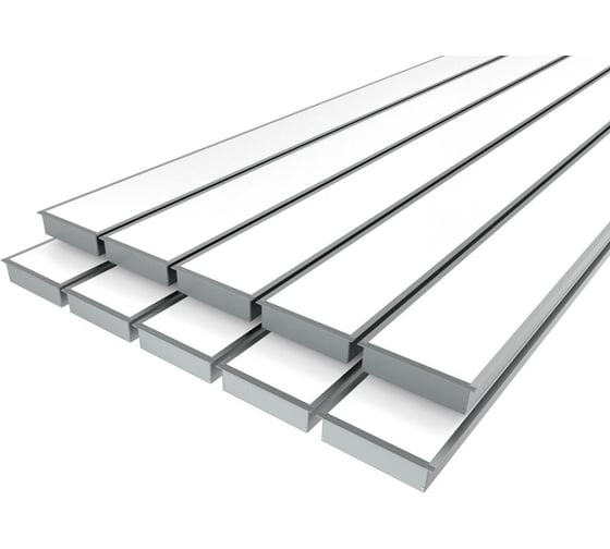 Изображение товара Комплект Ledcraft LC-LPV32114M94-2x10Silver из 10 шт серебро (2м профиль+2м рассеиватель+2 заглушки+комплект шурупов) 1616240802