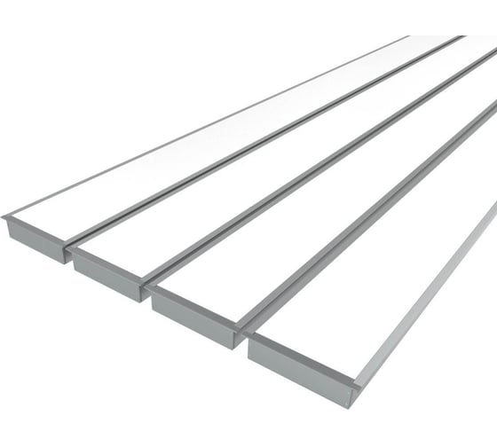 Изображение товара Комплект Ledcraft LC-LPV32134M115-2x4Silver из 4 шт серебро (2м профиль+2м рассеиватель+2 заглушки+комплект шурупов) 1616240481